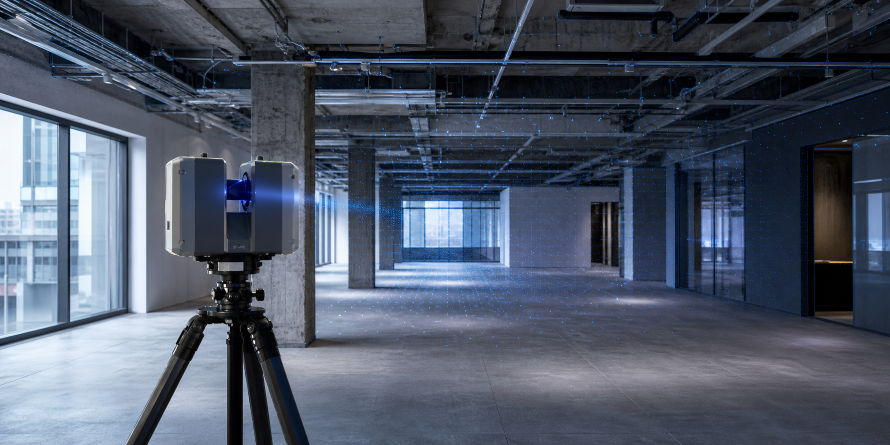 Laser scanning an existing commercial interior